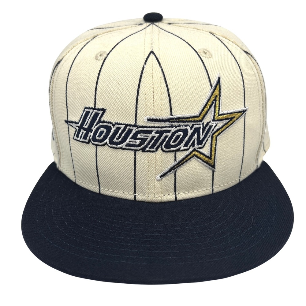 Hat Sz 7-5/8 New Era Houston Astros 59FIFTY Pinstripe 35th Anniversary 1999 Vtg